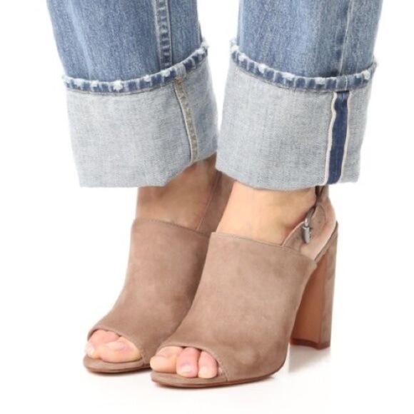 Madewell Suede Irene Sandals Heels Peeptoe - Picture 1 of 13